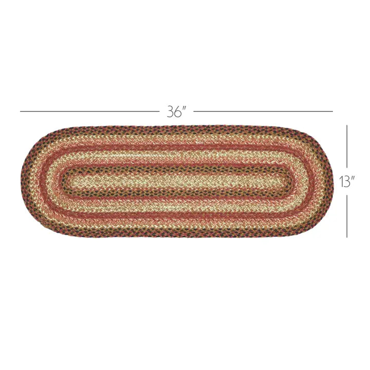 Ginger Spice Jute Oval Runner | 13x36