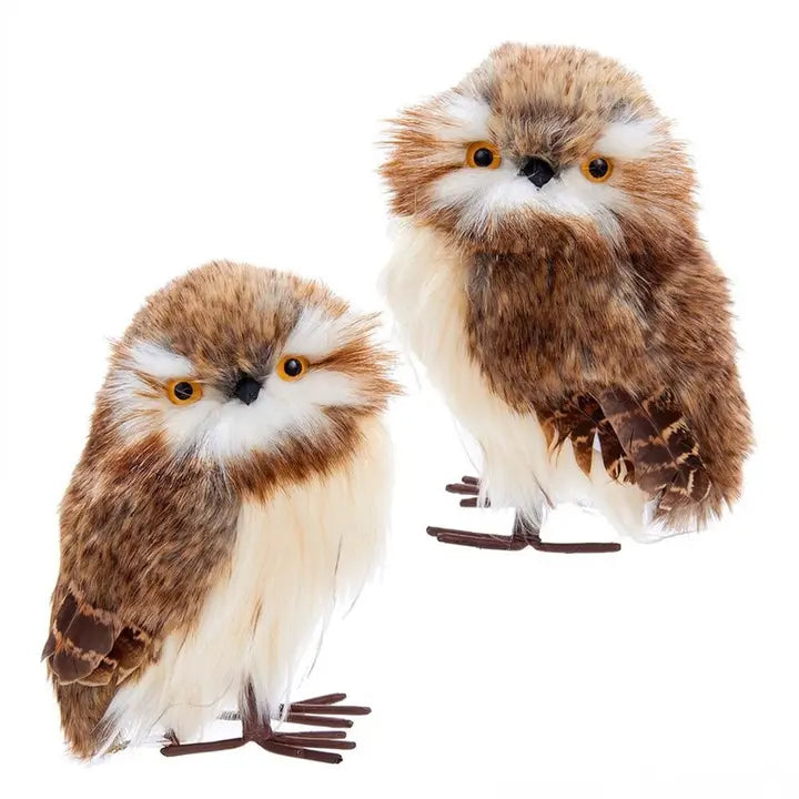 6" Brown Owl Ornament | Set of 2