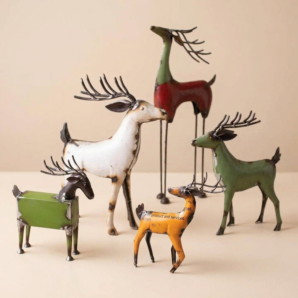 Recycled Metal Deer | Set of 5