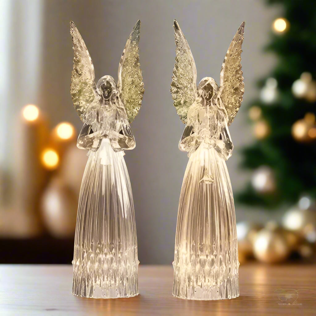 Lighted Angels 2 Assorted, Praying & Horn