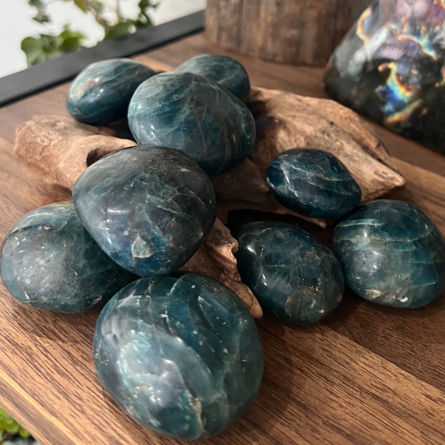 Blue Apatite Palm Stone