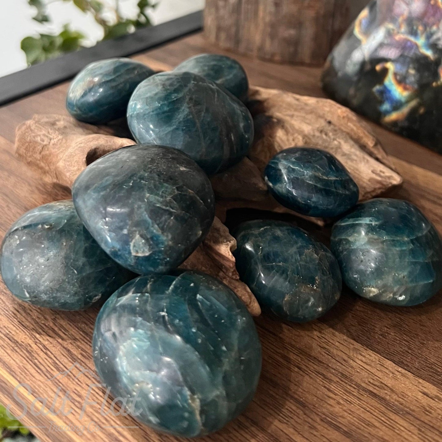 Blue Apatite Palm Stone