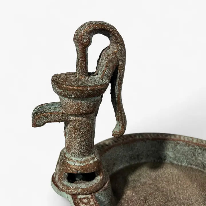 Rustic Cast Iron Water Pump Bird Bath