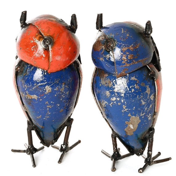 Small Recycled Colorful Metal Owl