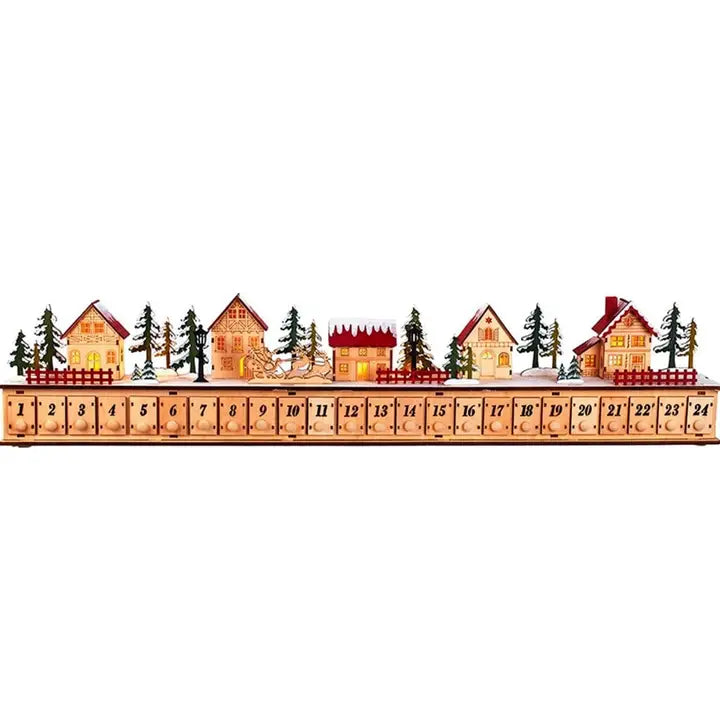 Lit Xmas Village W/Adv Calendar | 6.7"