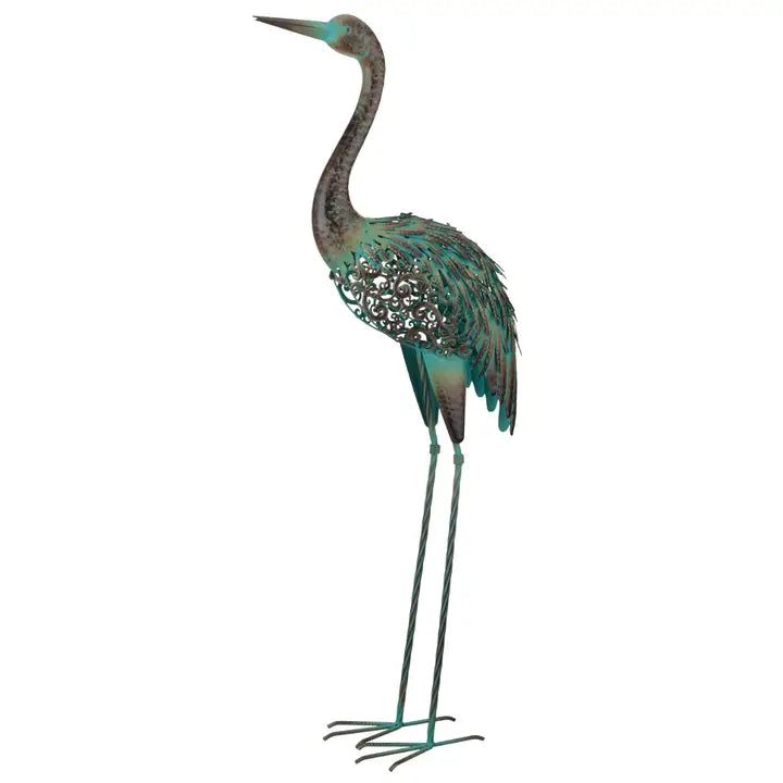 Patina Solar Crane Decor
