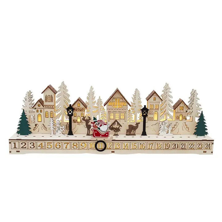 Bo Led Lighted Village Scene Calendar | 17.7"H