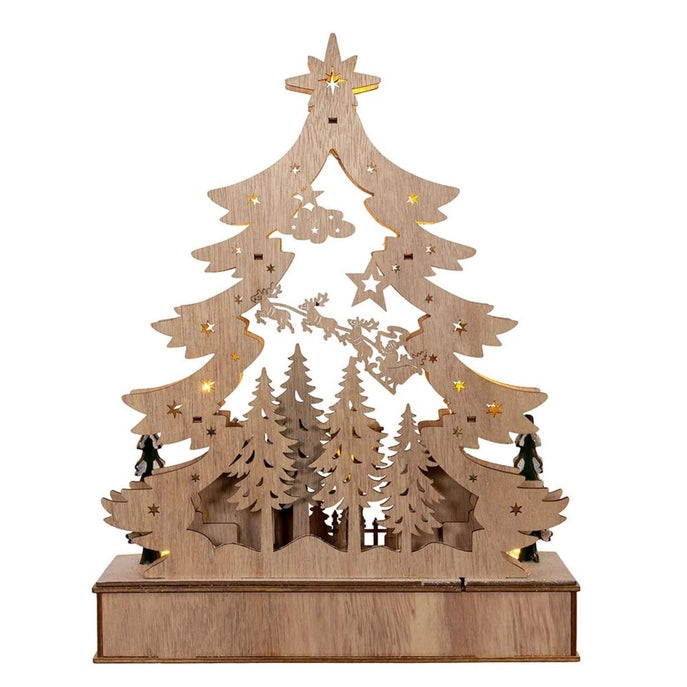 Lite Santa Xmas Tree Village | 12.6"H
