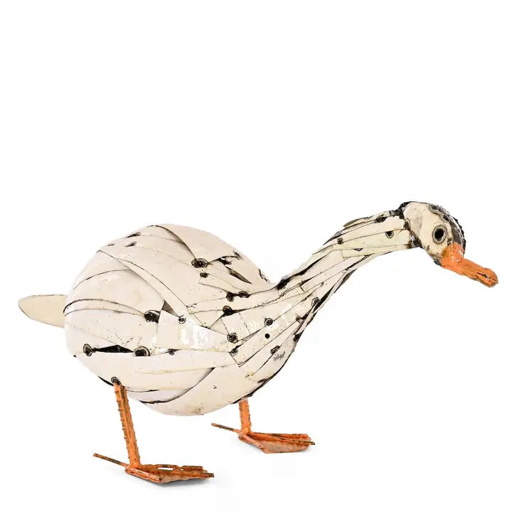 Curious Goose Recycled Metal Sculpture