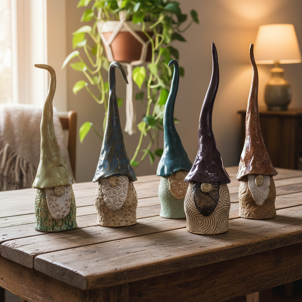 Handmade Ceramic Garden Gnomes- Males | 6-10"H