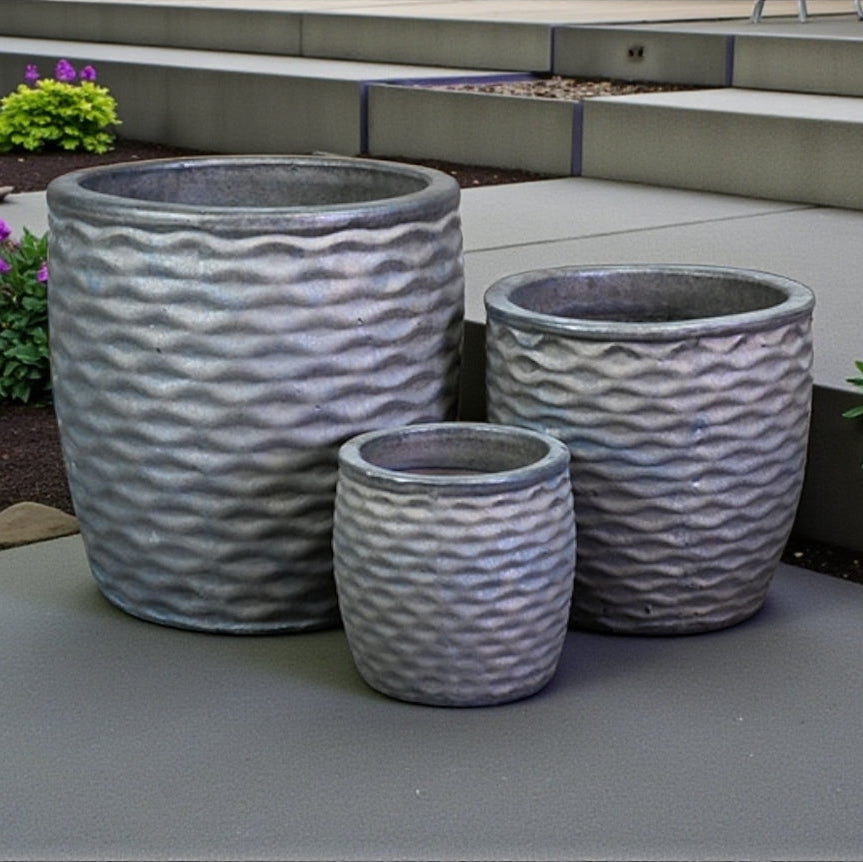 Round Wave Planter | Bronze