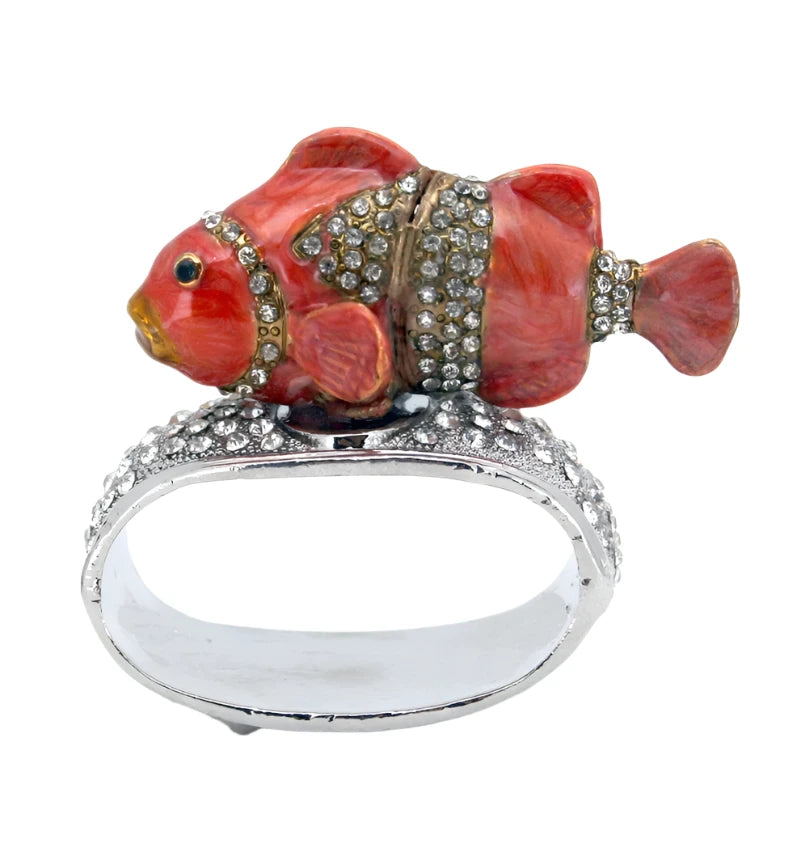 Pewter Jeweled Napkin Rings - Set of 4