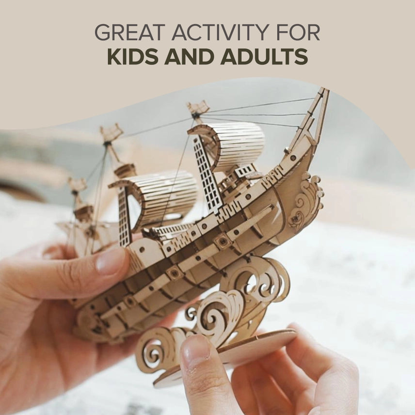 Sailing Ship 3D Wooden Model
