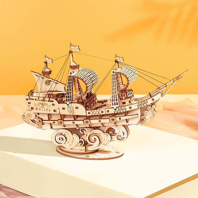 Sailing Ship 3D Wooden Model