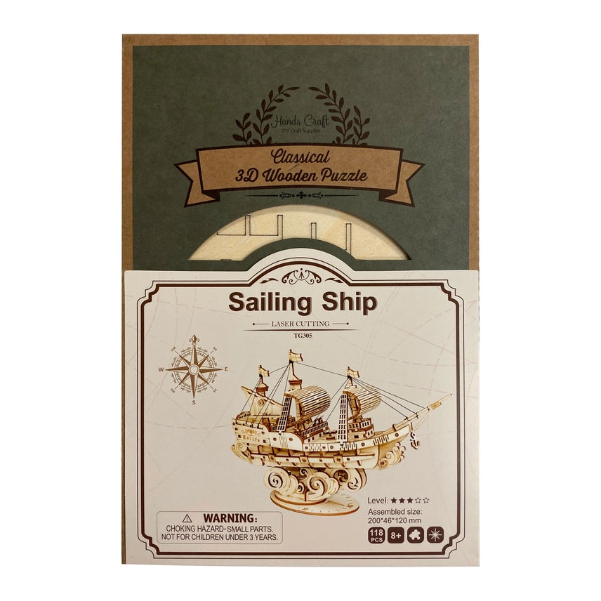 Sailing Ship 3D Wooden Model