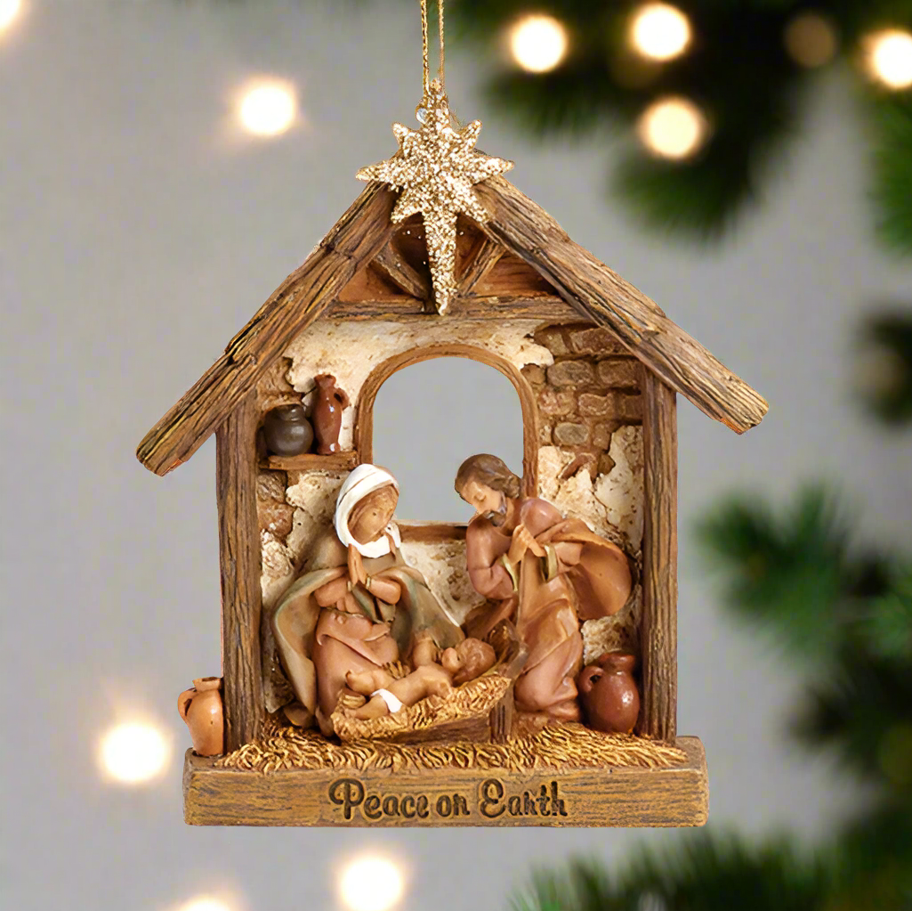 Fontanini Holy Family Ornament with Stable