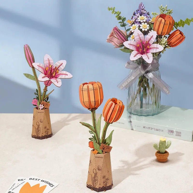 3D Wooden Flower Puzzles