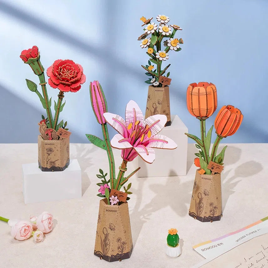 3D Wooden Flower Puzzles