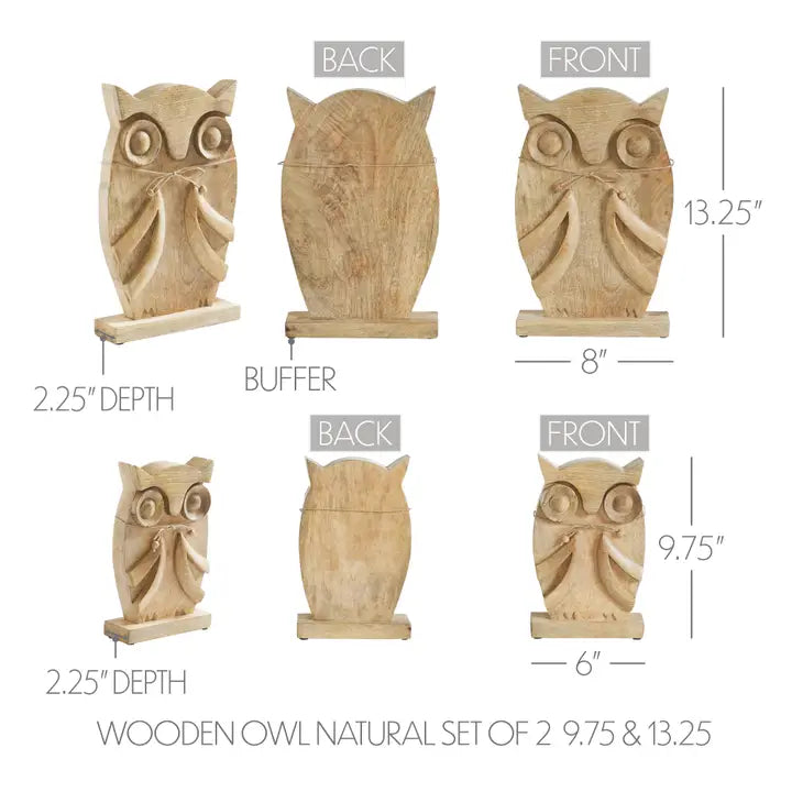 Carved Wood Owls