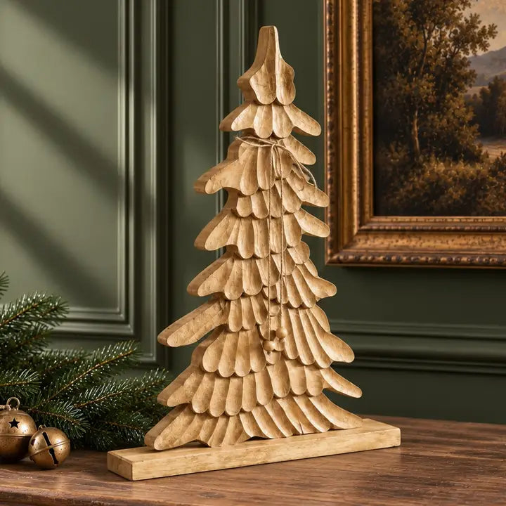 Brushed Gold Wooden Christmas Tree | 25x18