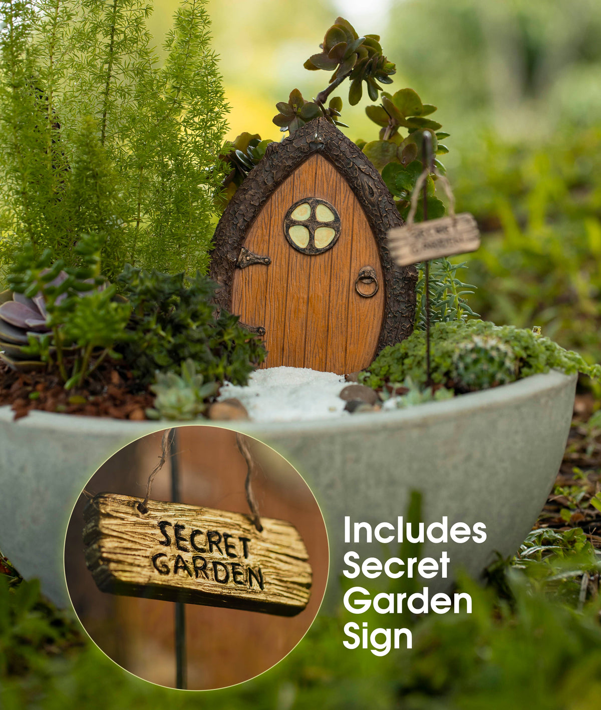 Fairy door with light and windows – Glow in The Dark