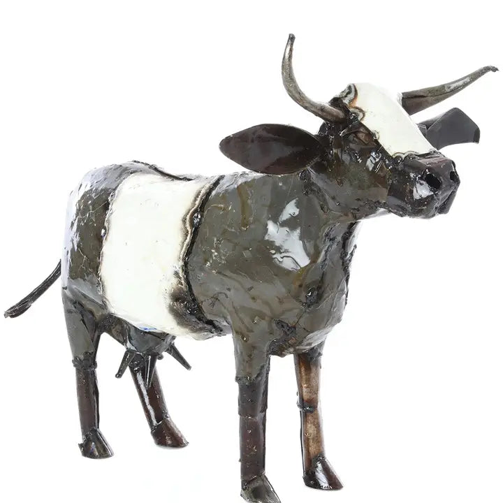 Recycled Oil Drum Milk Cow Sculpture