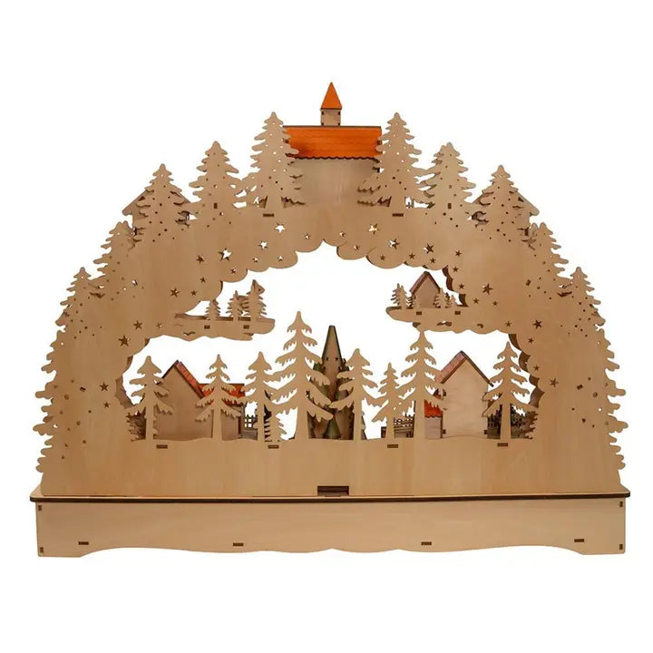Led Musical Xmas Village W/Motion | 18.5"