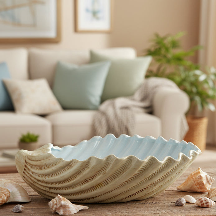 Ceramic Jumbo Clam Shell Bowl