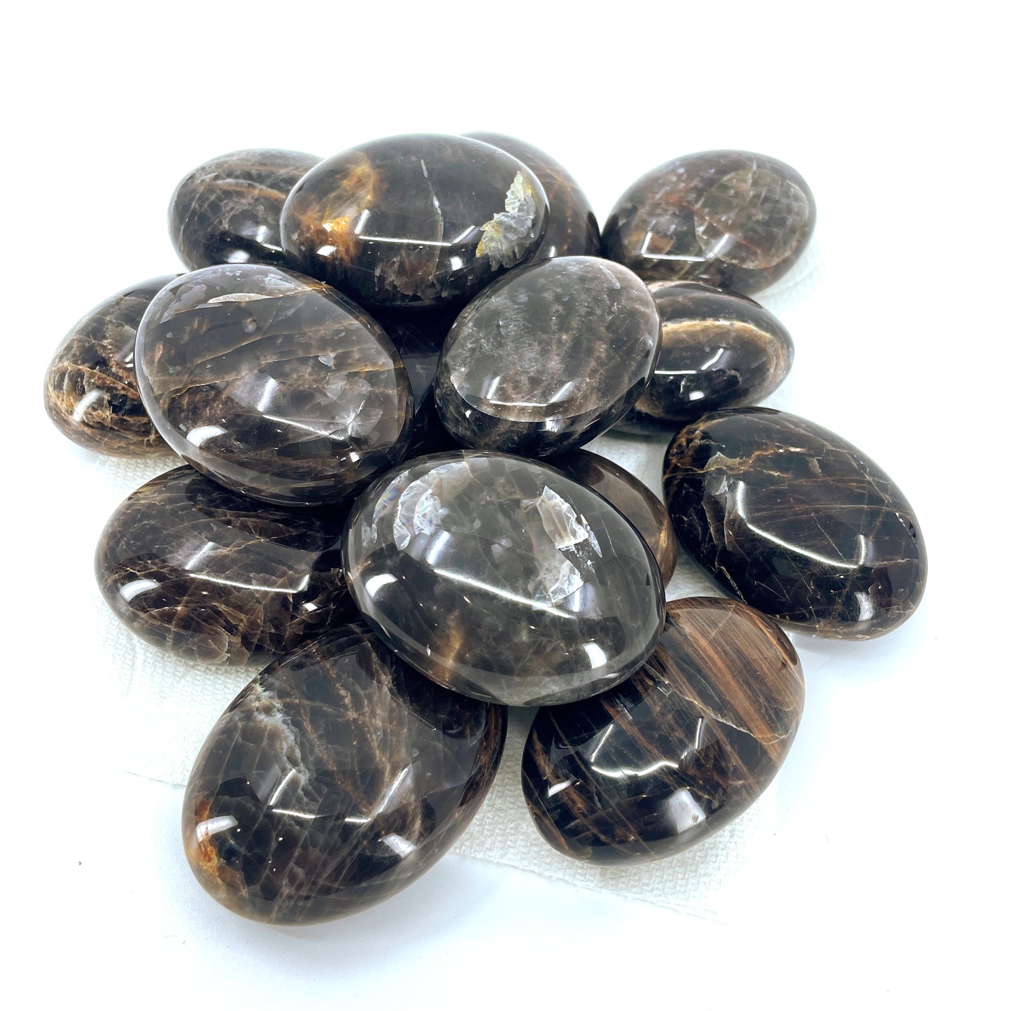 Black Moonstone Palm Stone