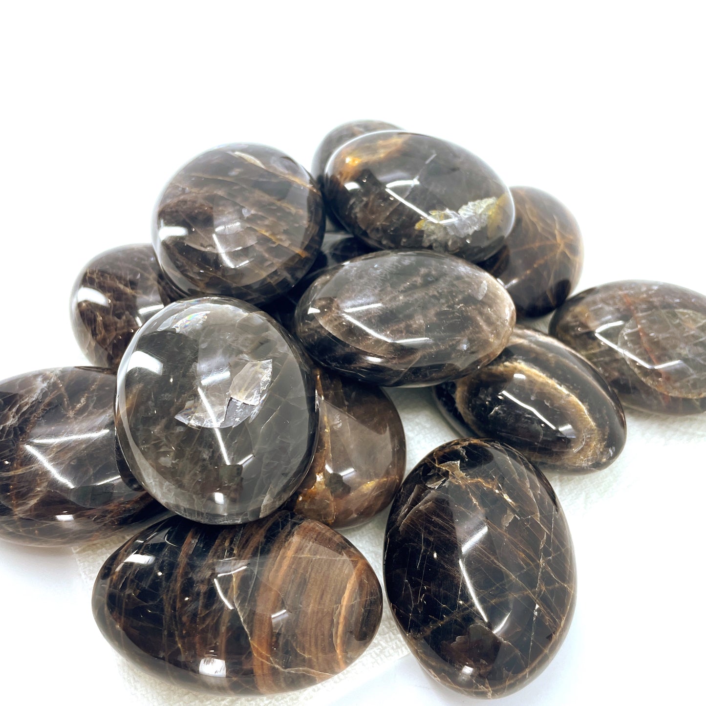 Black Moonstone Palm Stone