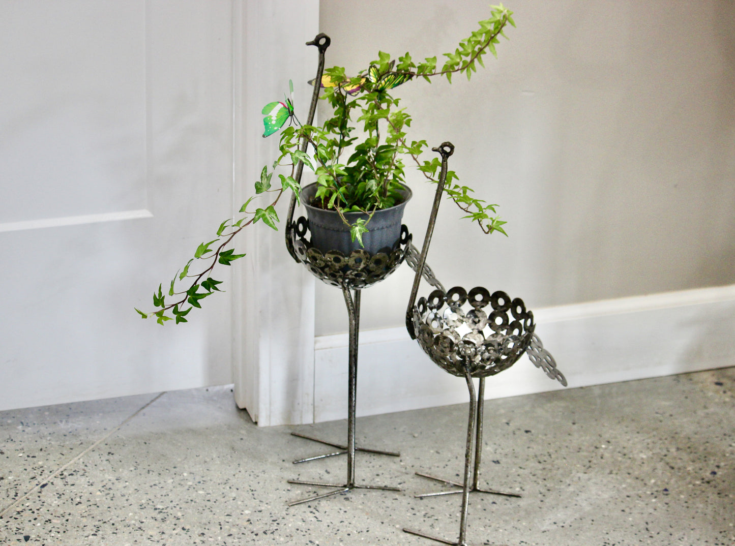 Recycled Metal Ostrich Bowl
