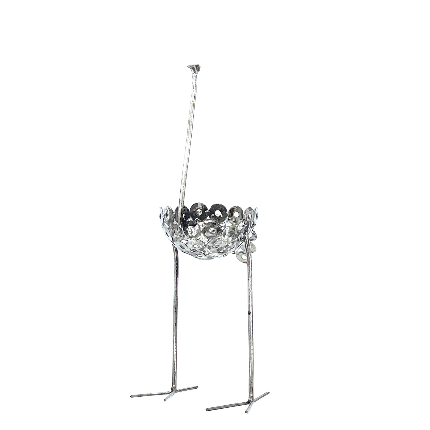 Recycled Metal Ostrich Bowl