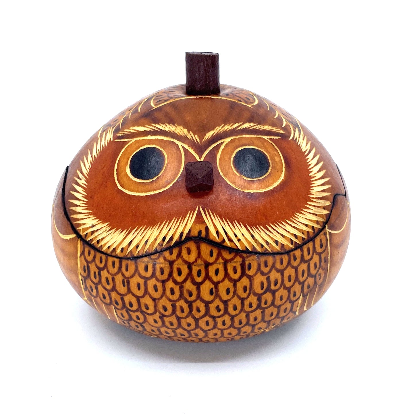 Blond Owl Petite Gourd Box