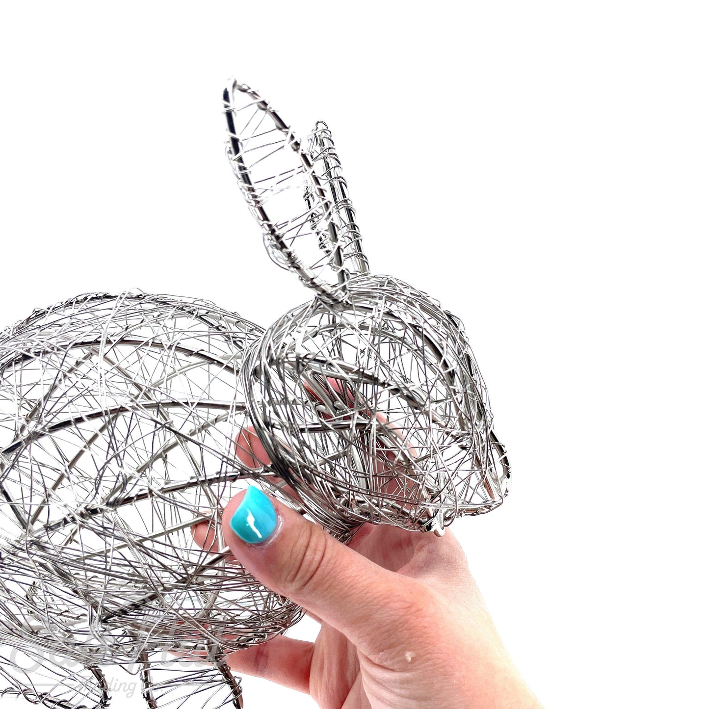 Silver Wrapped Wire Bunny