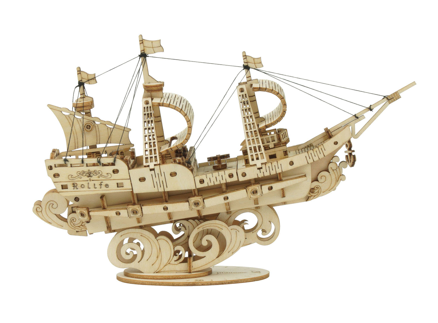 Sailing Ship 3D Wooden Model
