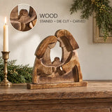 Wooden Nativity Scene with Mary, Joseph & Baby Jesus | 12"