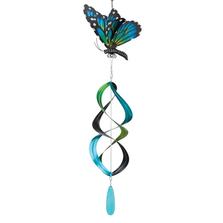 Blue Monarch Hanging Wind Spinner
