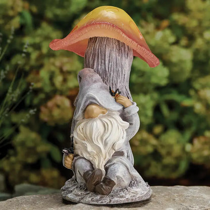 Solar Gnome Mushroom Statue