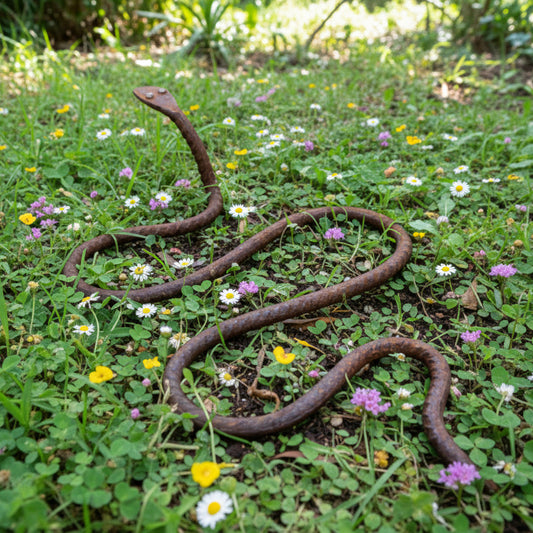 Rustic Metal Snake Garden Art