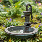 Rustic Cast Iron Water Pump Bird Bath