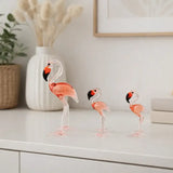 Glass Pink Flamingo | Set of 3