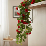 Mini Hanging Rose Vine 34" - Red