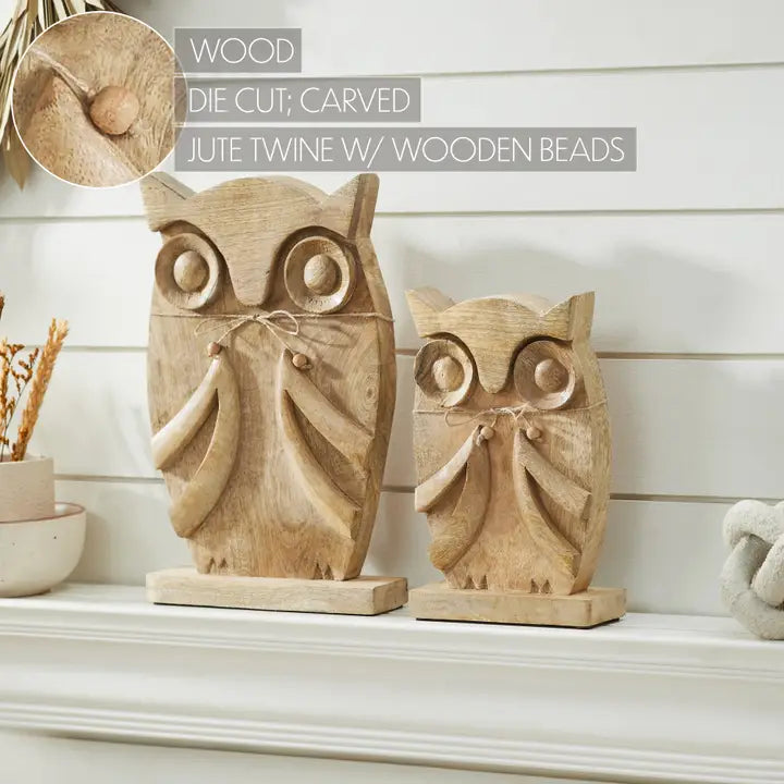 Carved Wood Owls