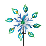 19" Peacock Burst Solar Wind Spinner
