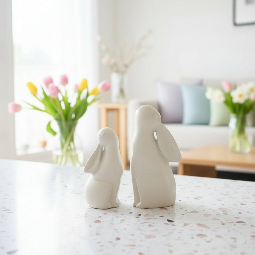 Natural Soapstone Singing Rabbits