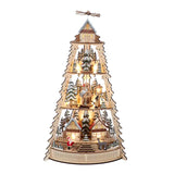 Bo Led Lighted Half Tower Village Scene & Santa | 21.25"