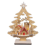 Led Tree W/Village Scene | 15"