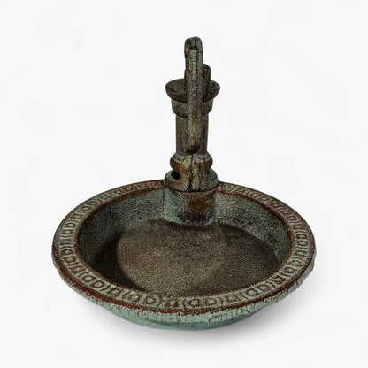 Rustic Cast Iron Water Pump Bird Bath