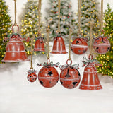 Assorted Style Hanging Christmas Bells- 9Pc