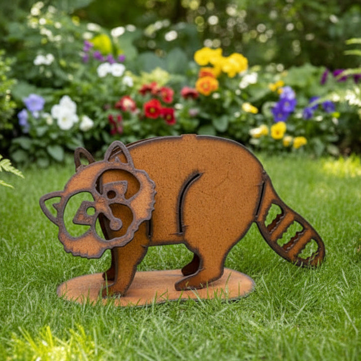 Rustic Metal Raccoon